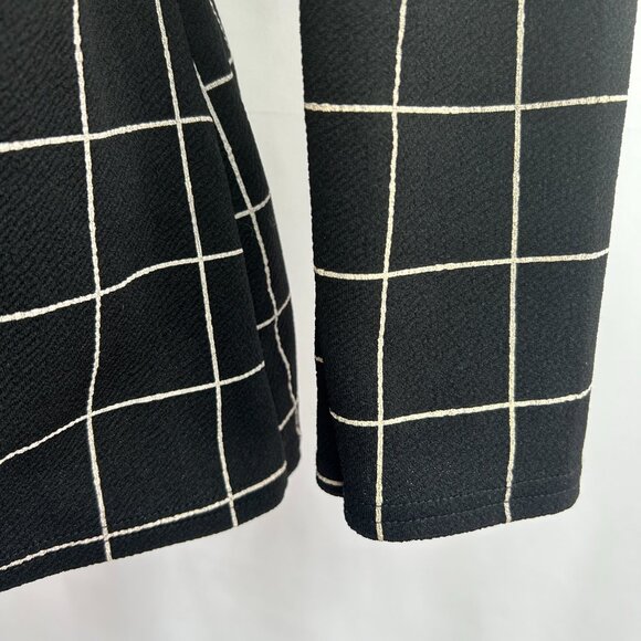 Boohoo Chic Windowpane Belted Blazer Black/White – Women's Large - Picture 7 of 10
